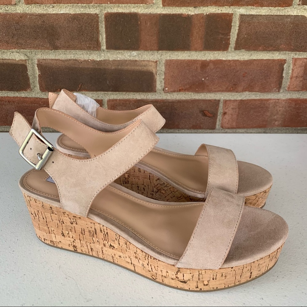 Steve Madden Breathe nude leather platform sandals